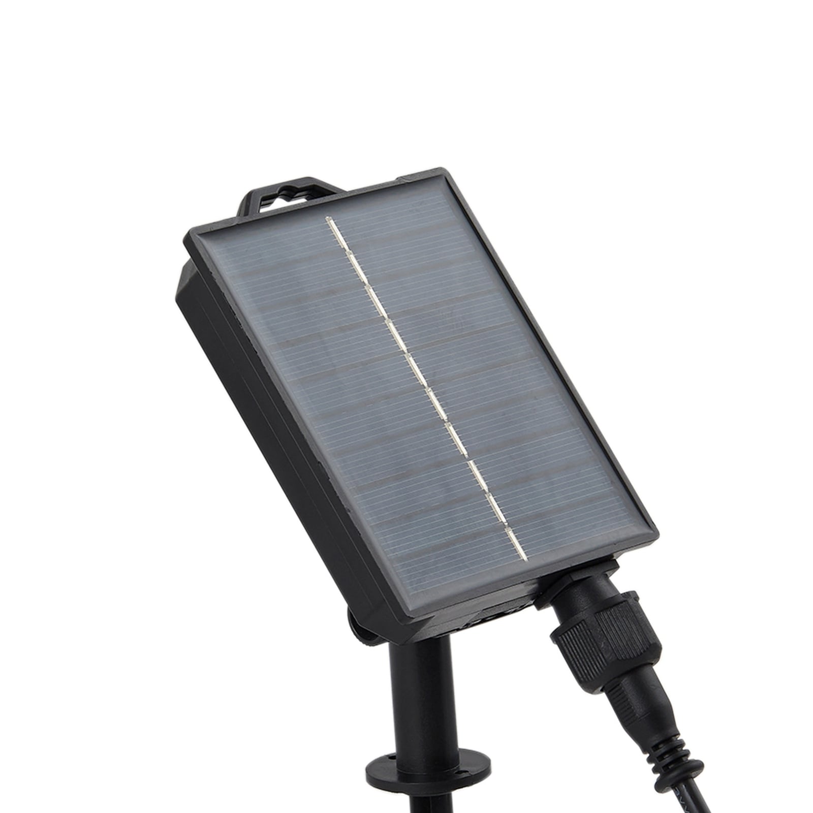 LED solcellelampe Syrene med spyd svart aluminium USB-C kabel