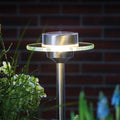 LED solcellelampe Ufo med jordspyd rustfritt stål IP44 forside