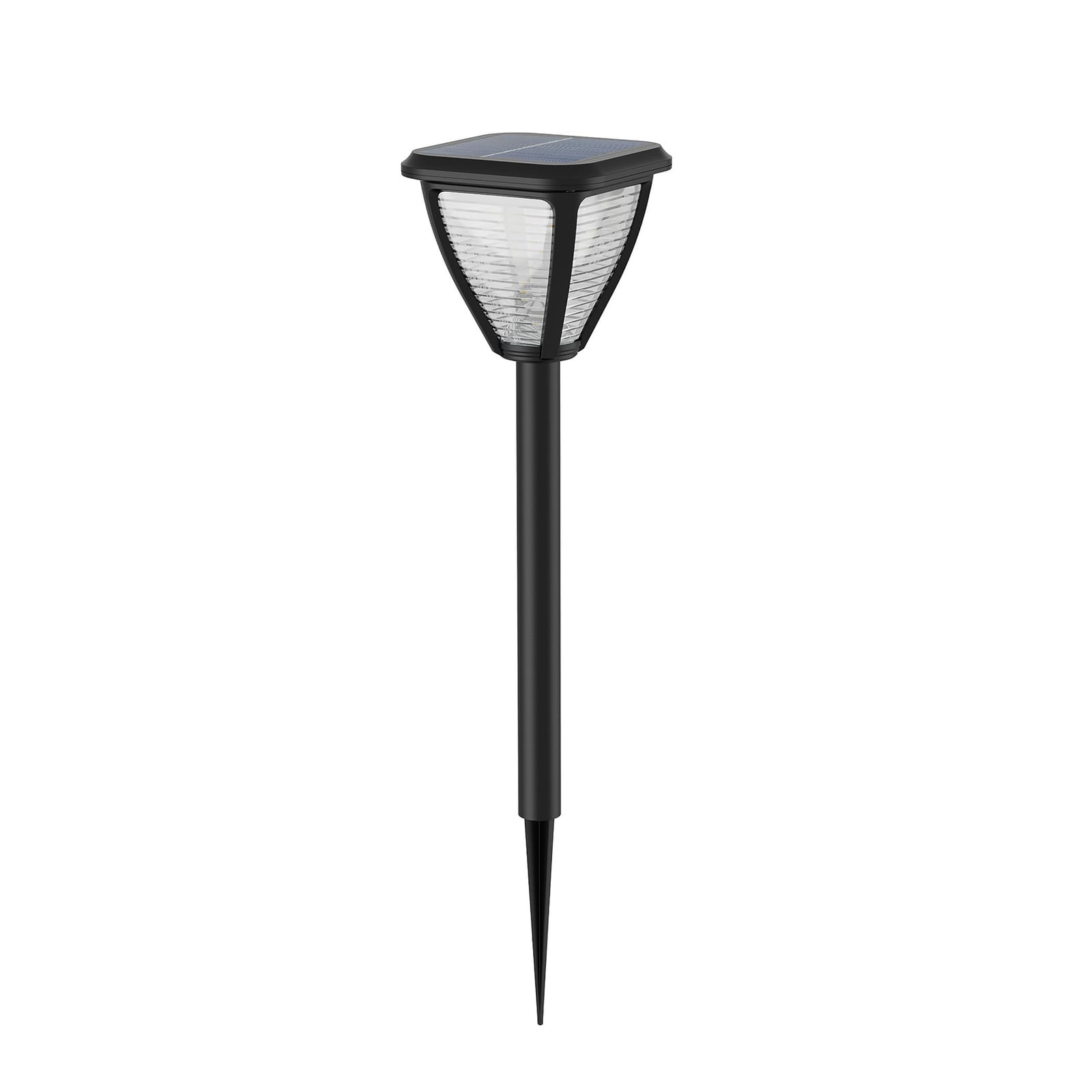 LED solcellelampe Vapora med spyd svart IP44 forfra