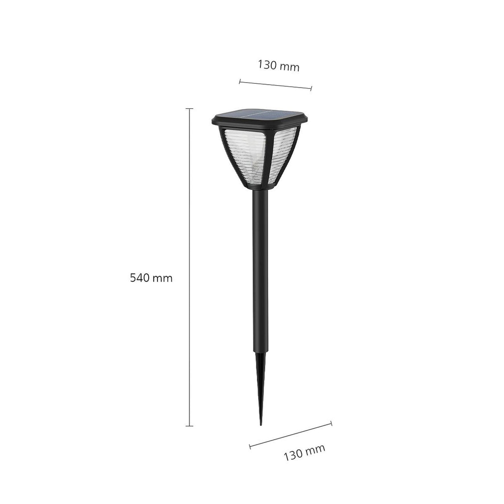 LED solcellelampe Vapora med spyd svart IP44 bakside