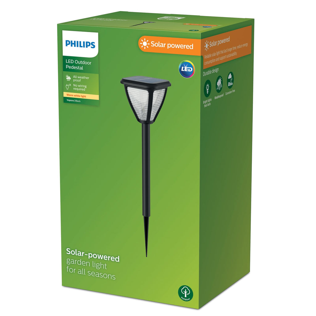 LED solcellelampe Vapora med spyd svart IP44 detalj