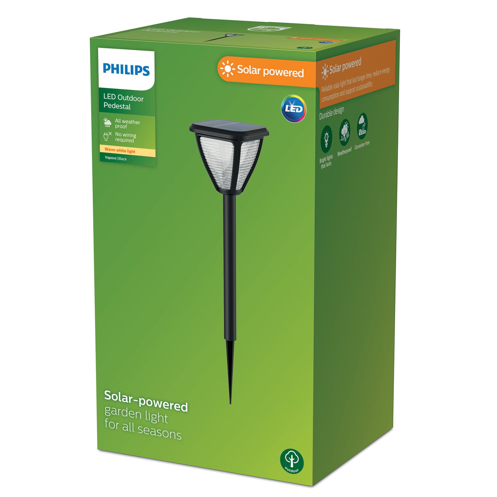 LED solcellelampe Vapora med spyd svart IP44 detalj