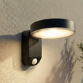 LED solcellelampe vegg Tarlson rund antrasitt med sensor IP44 forside