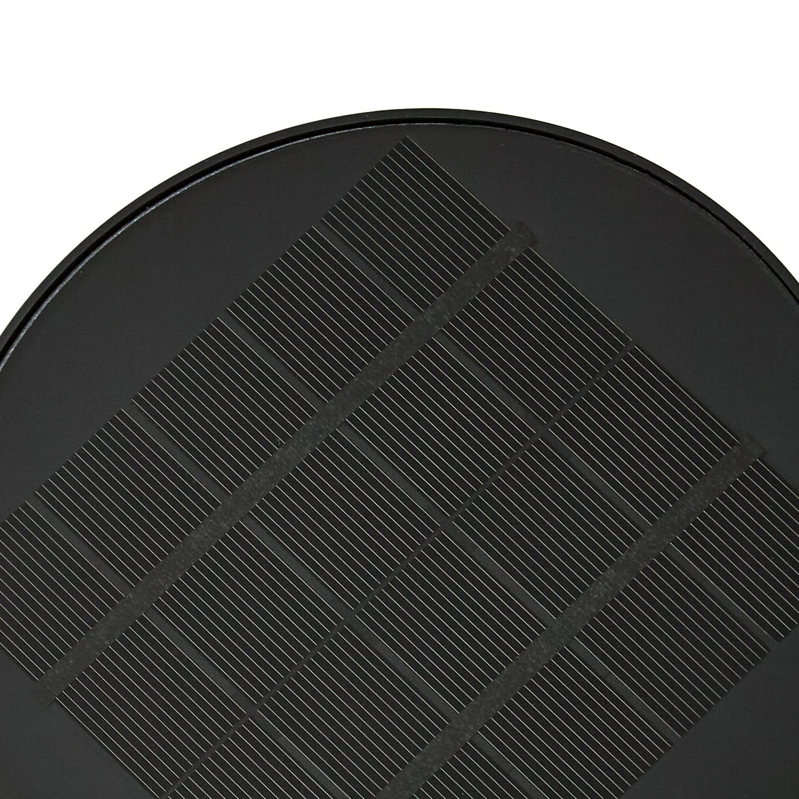 LED solcellelampe vegg Tarlson rund antrasitt med sensor IP44 i mørket