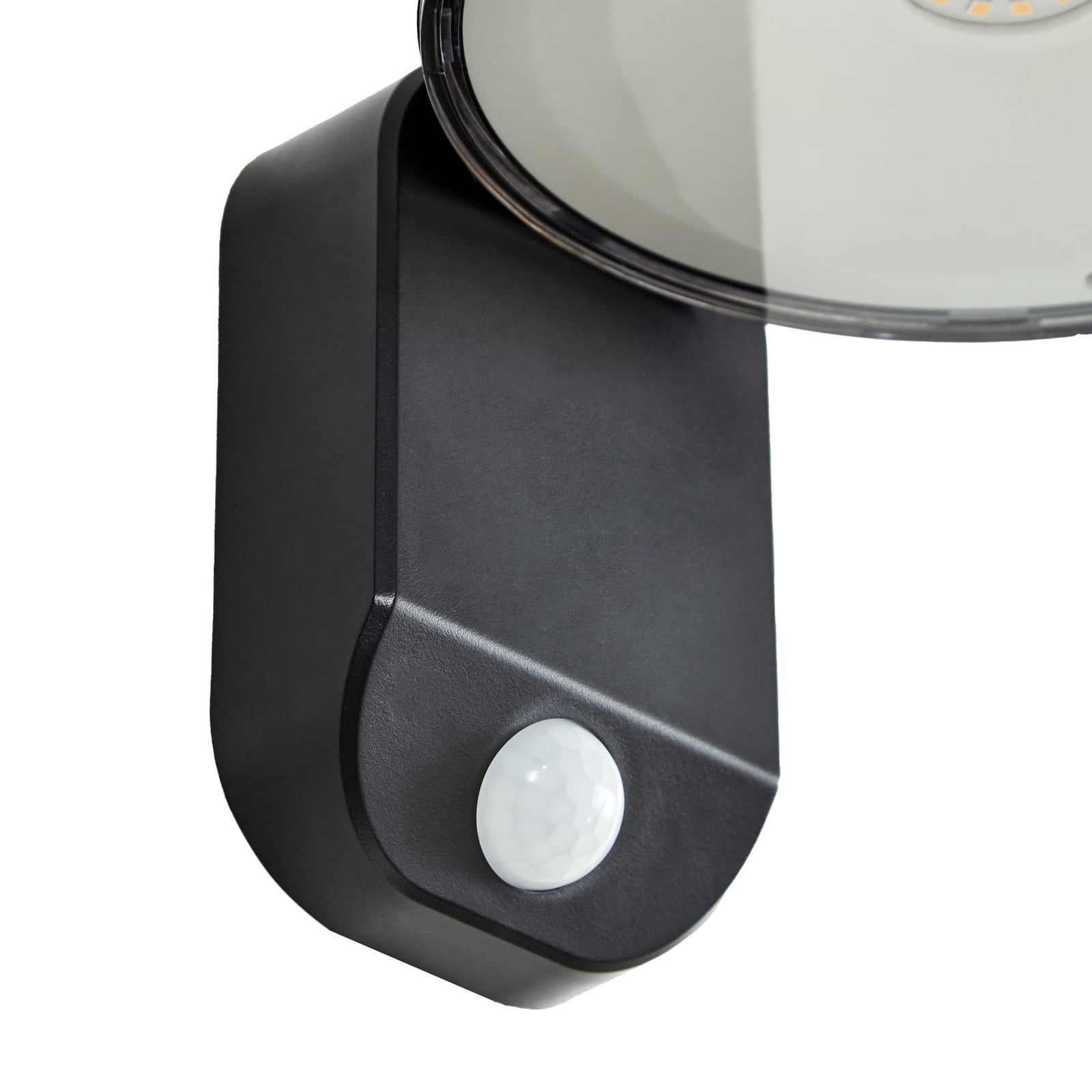 LED solcellelampe vegg Tarlson rund antrasitt med sensor IP44 med bevegelsessensor