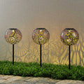 LED solcellelampe Vilani 3er-sett kuleform 54 cm IP44 forfra