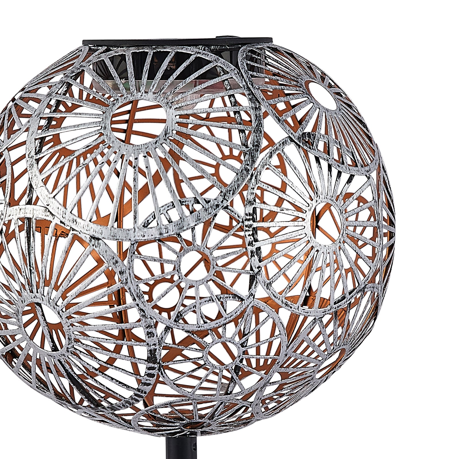 LED solcellelampe Vilani 3er-sett kuleform 54 cm IP44 sett med tre lamper