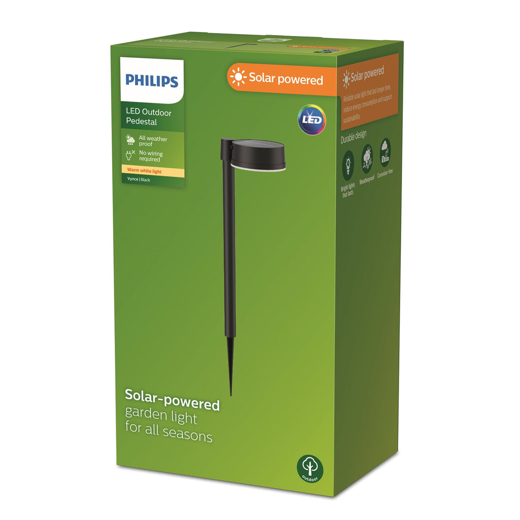 LED solcellelampe Vynce med spyd svart IP44 detalj