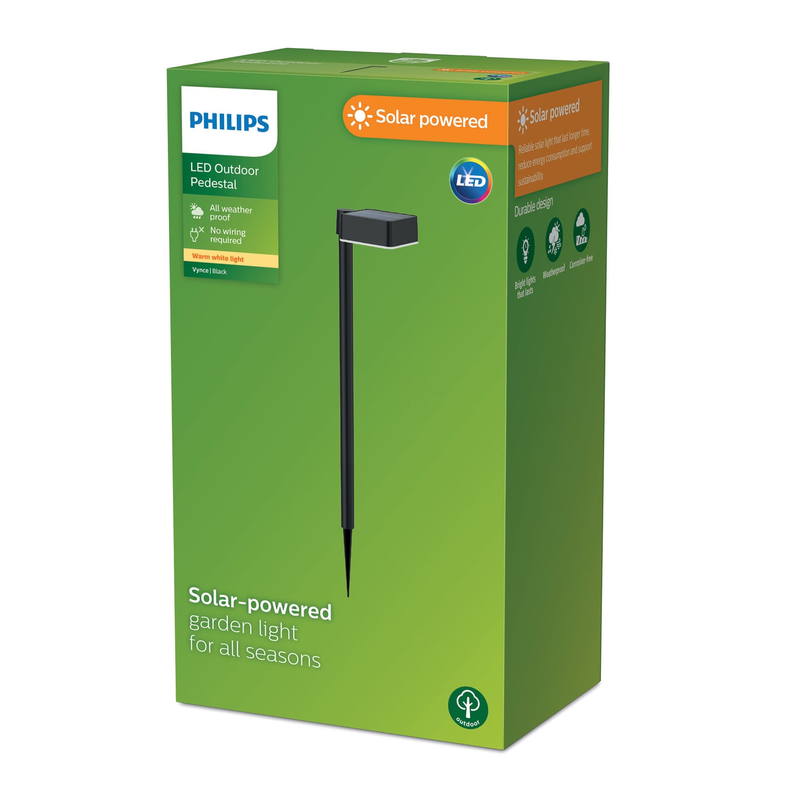 Detaljbilde av LED solcellelampe Vynce med spyd svart IP44