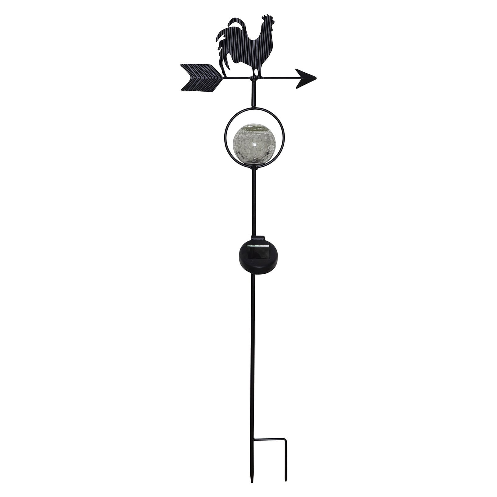 LED solcellelampe Windy vindretningsviser med glasskule