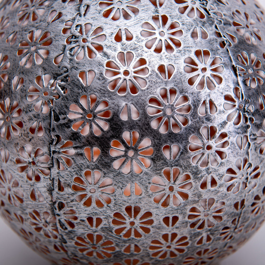 LED solcellelanterne sølv metall Ø18 cm IP44 2-pakning Näve lys i mørket