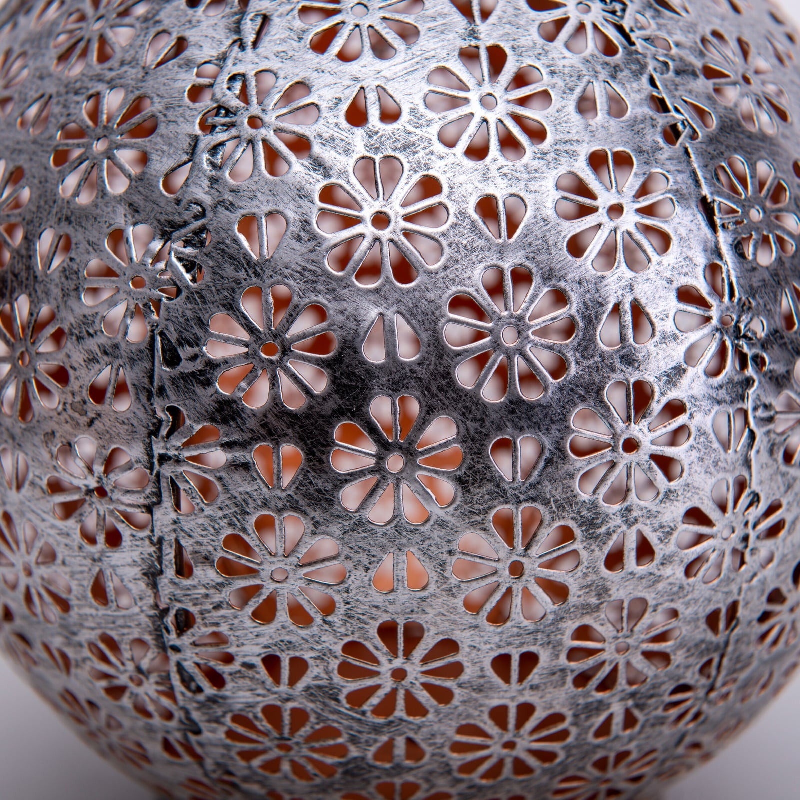 LED solcellelanterne sølv metall Ø18 cm IP44 2-pakning Näve lys i mørket