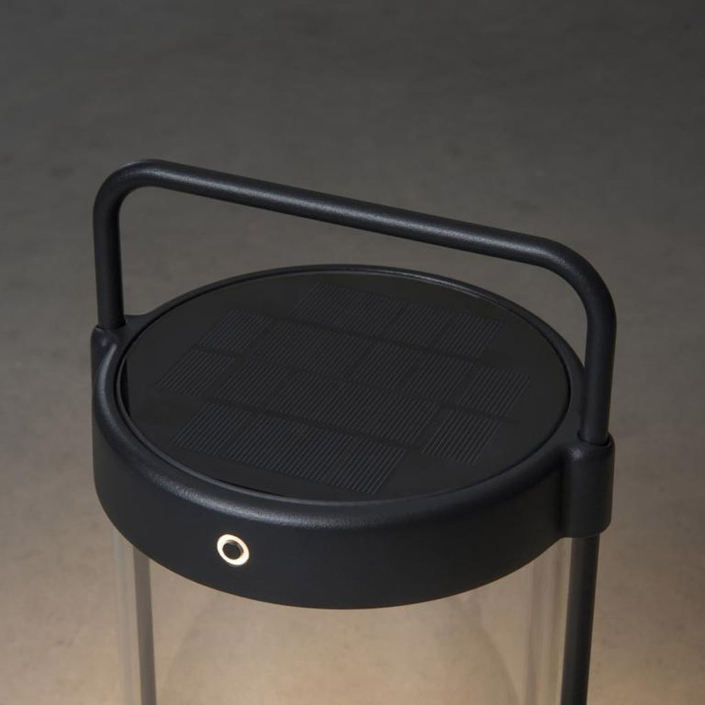 LED solcellelykt Crotone dimbar aluminium IP54 USB-ladeport