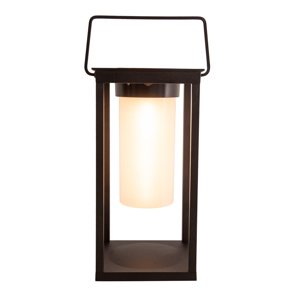 Detalj av LED solcellelykt dimbar svart aluminium 28 cm IP44 - Näve