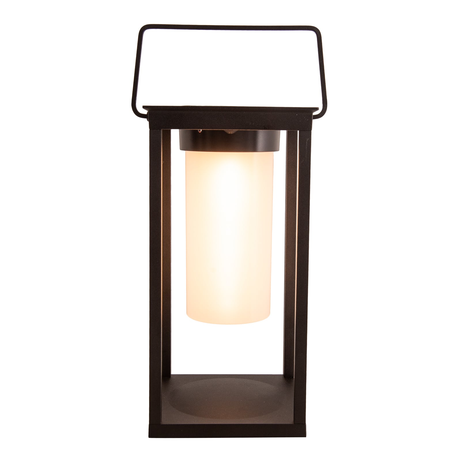 Detalj av LED solcellelykt dimbar svart aluminium 28 cm IP44 - Näve