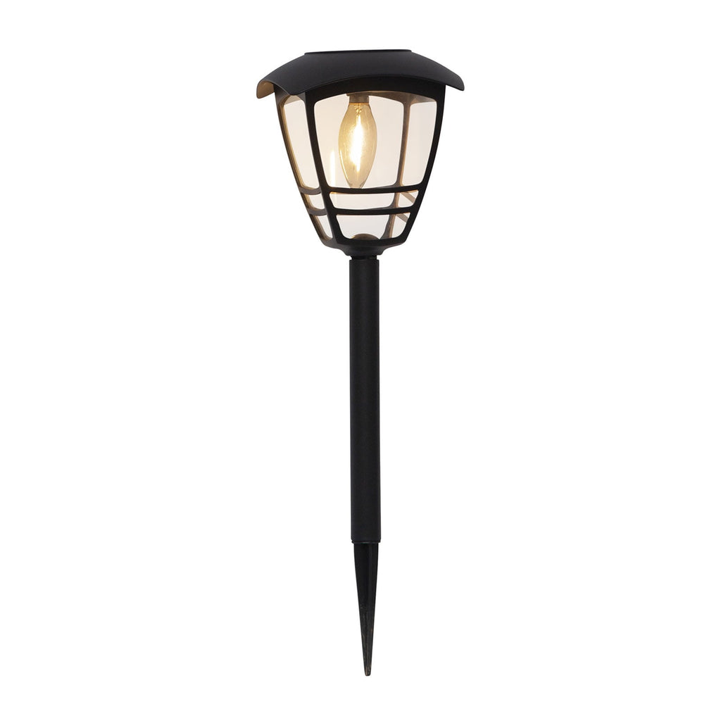 LED solcellelykt Felix lanterneform svart IP44 bakside