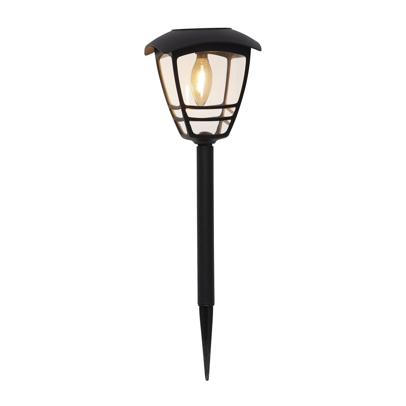 LED solcellelykt Felix lanterneform svart IP44 bakside