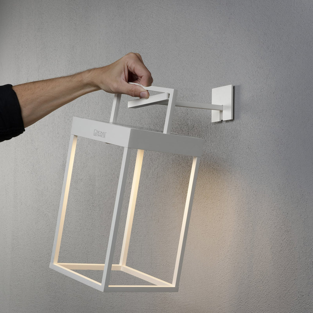 LED solcellelykt Portofino hvit sideprofil