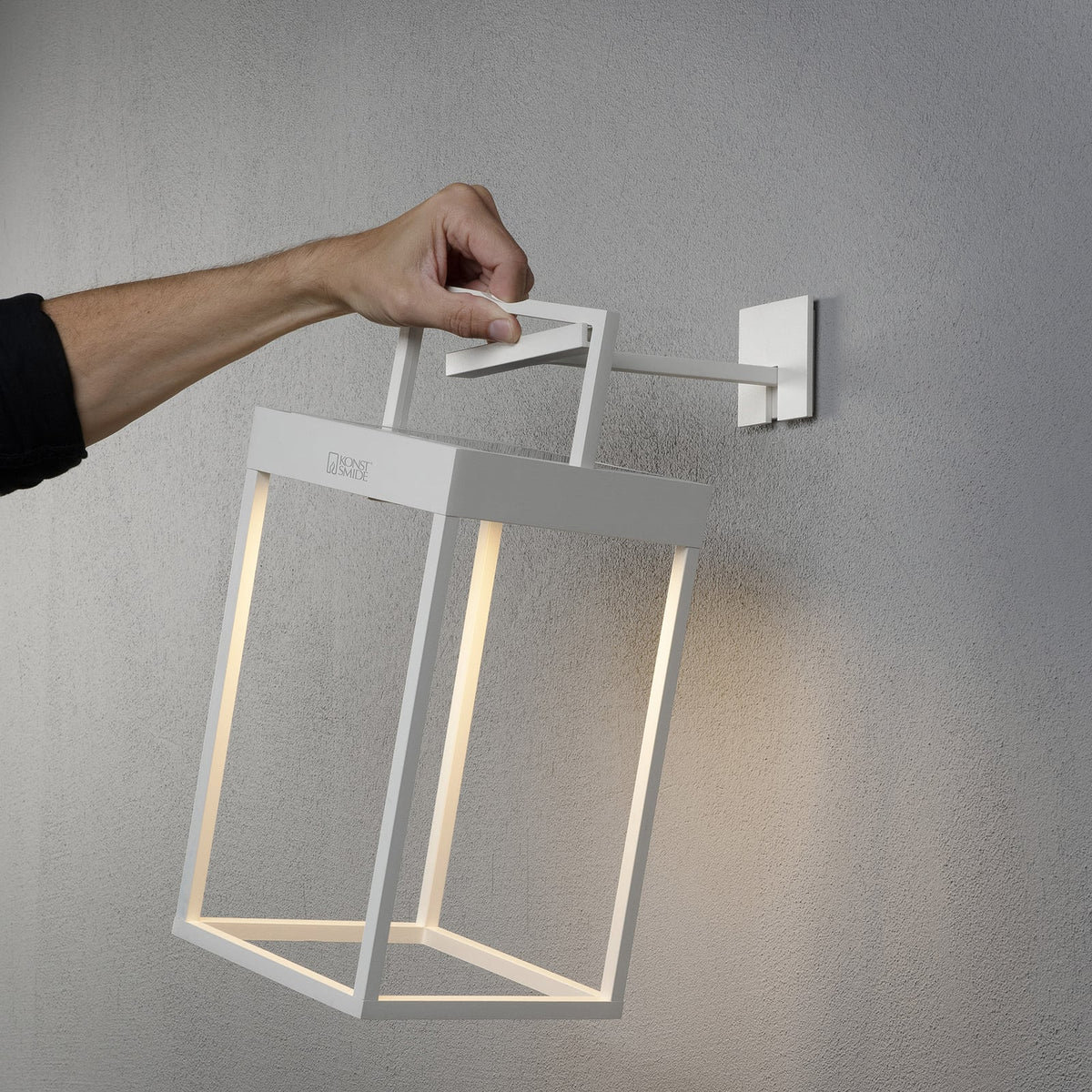 LED solcellelykt Portofino hvit sideprofil