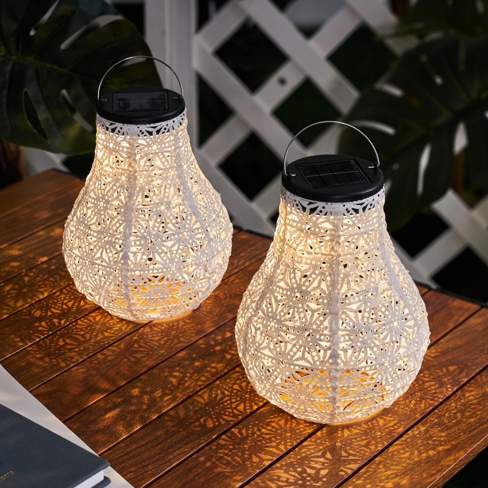 LED solcellelykt Sunshine Blaze hvit bakside