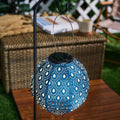 LED solcellelykt Sunshine Charm mørkeblå Ø20 cm forfra