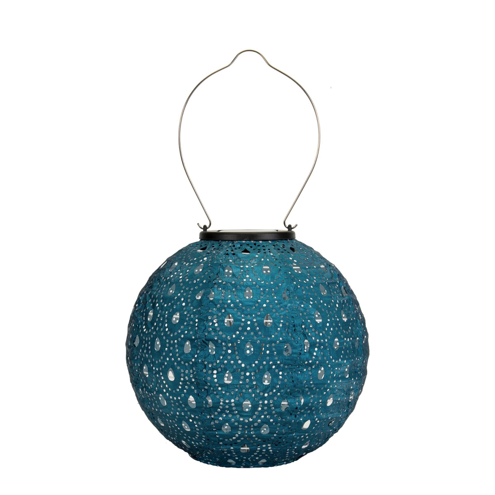 LED solcellelykt Sunshine Charm mørkeblå Ø20 cm montert