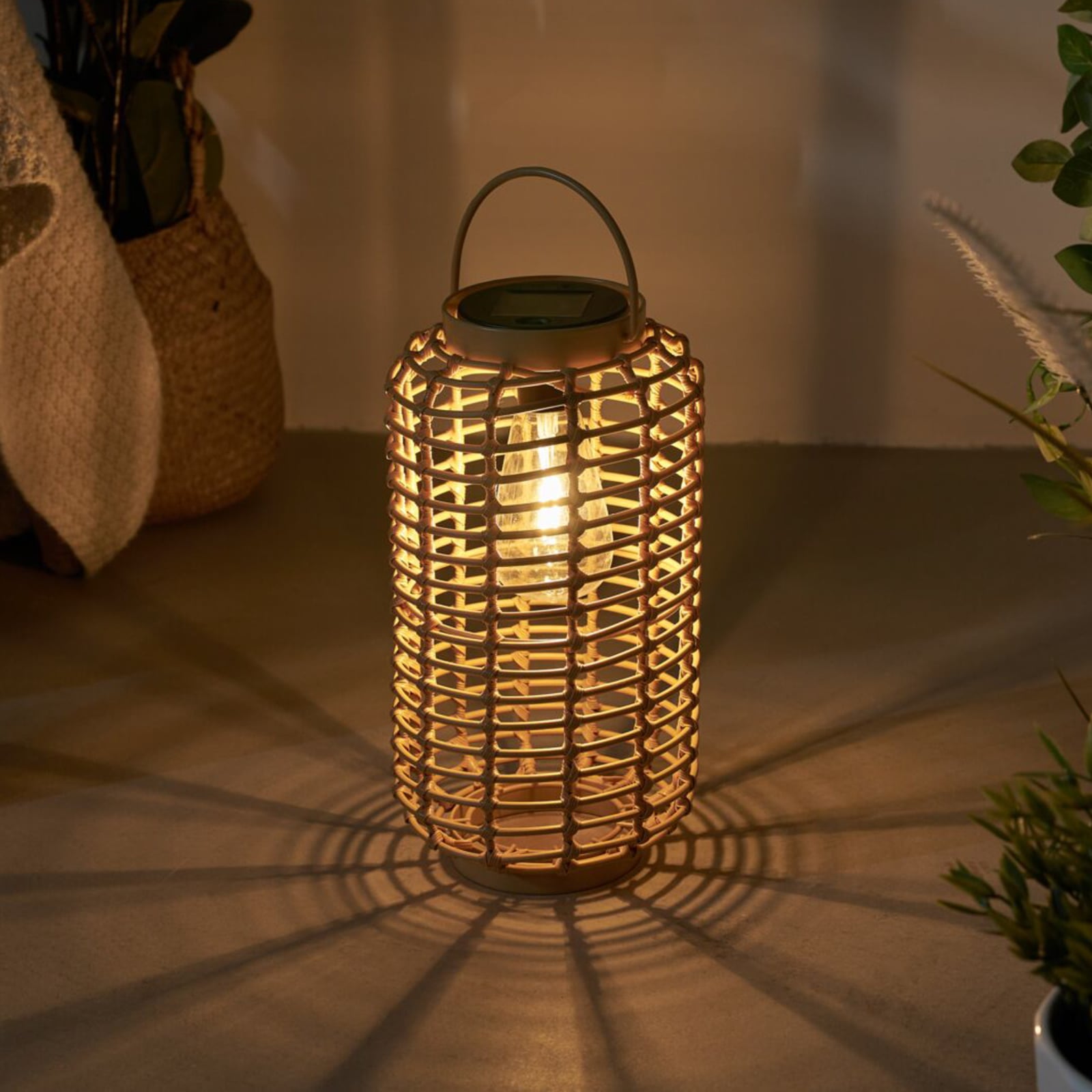 LED solcellelykt Sunshine Darling beige bakside
