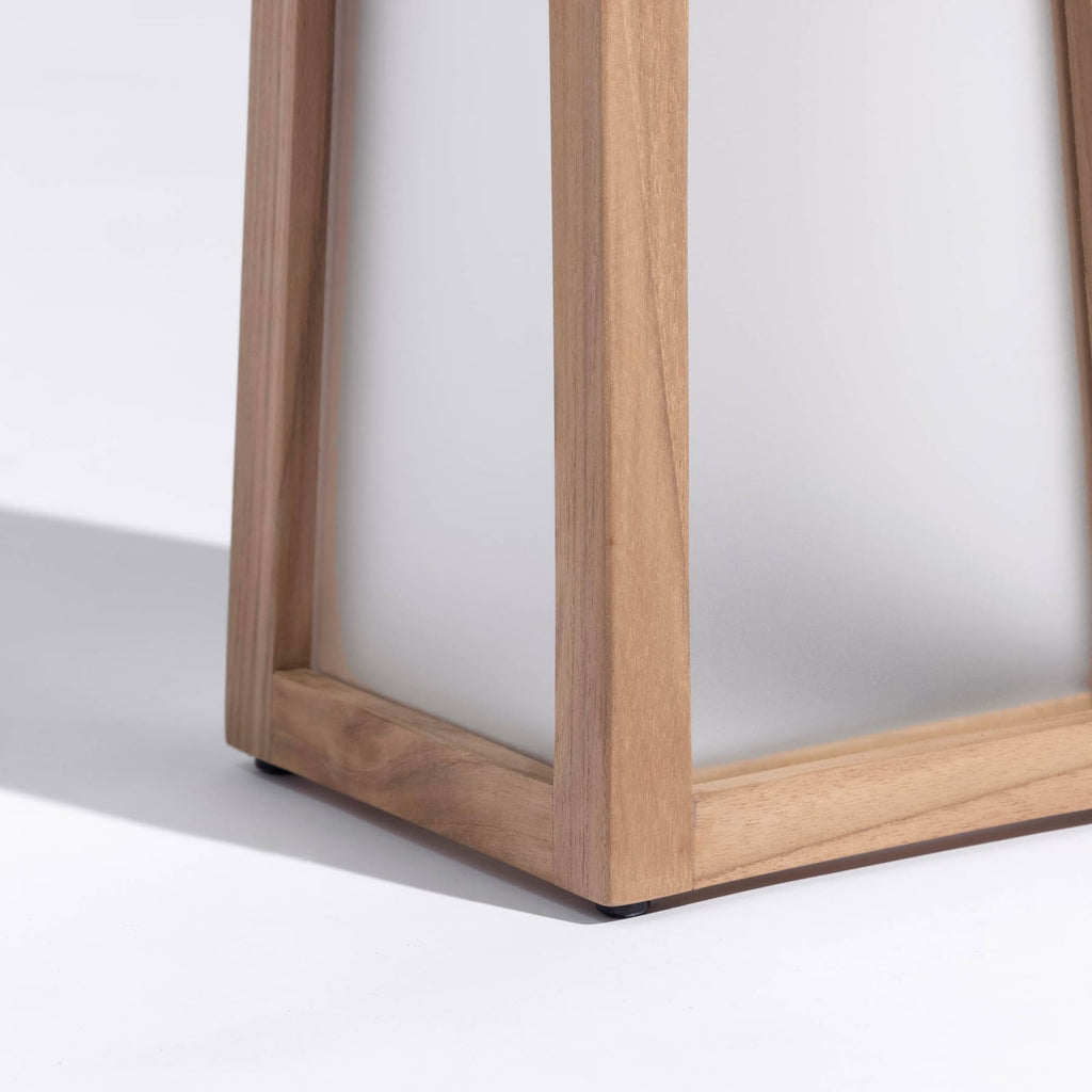 LED solcellelykt Tecka bærbar dimbar teak/aluminium 25 cm frostet akryl