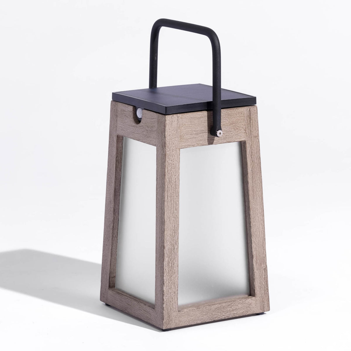 LED solcellelykt Tecka bærbar dimbar teak/akryl bakside
