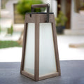 LED solcellelykt Tecka teak Duratec grå 39 cm forfra