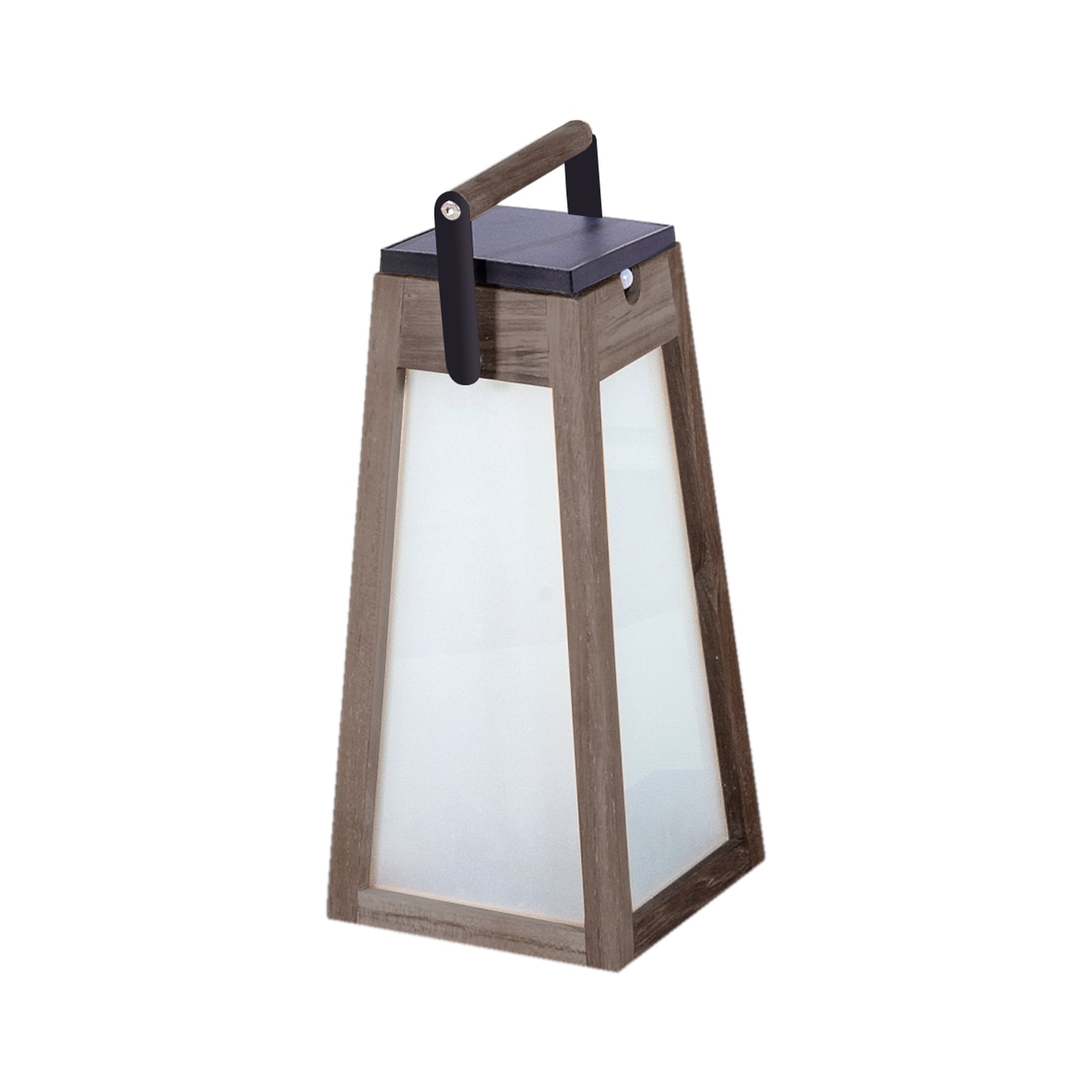 LED solcellelykt Tecka teak Duratec grå 39 cm nærbilde