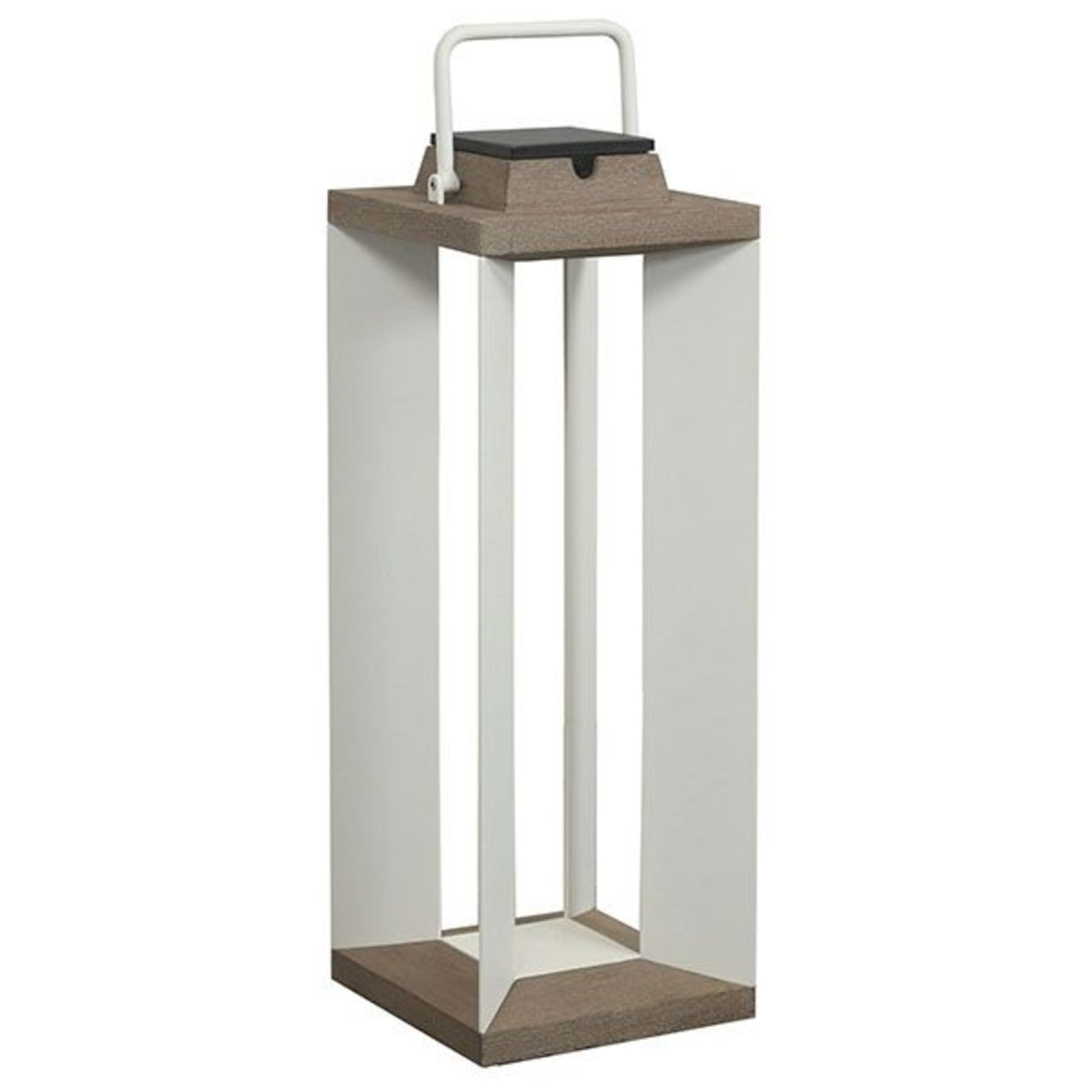 LED solcellelykt Teckalu aluminium hvit 65,5 cm bakside