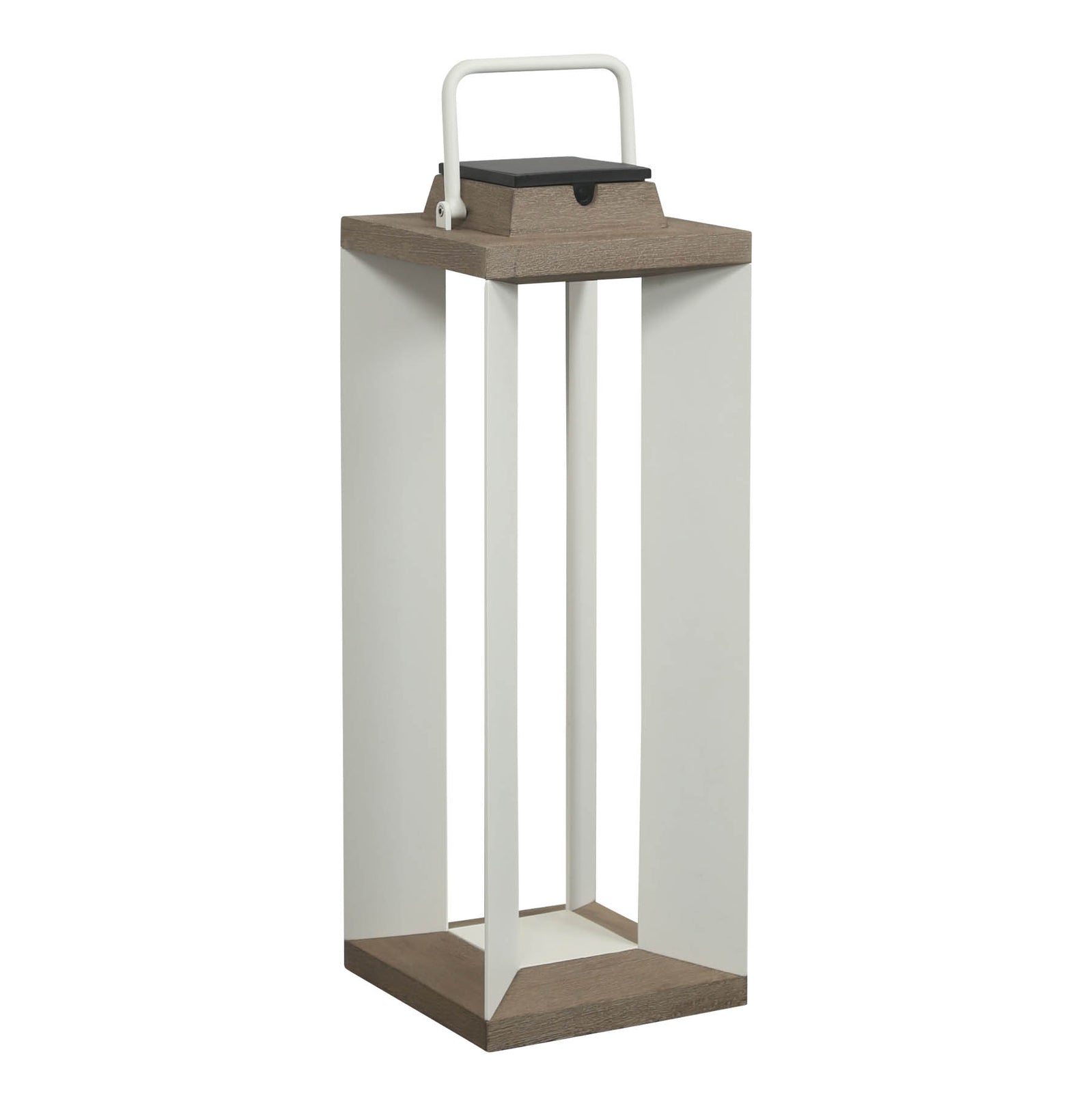 LED solcellelykt Teckalu aluminium hvit 65,5 cm sideprofil