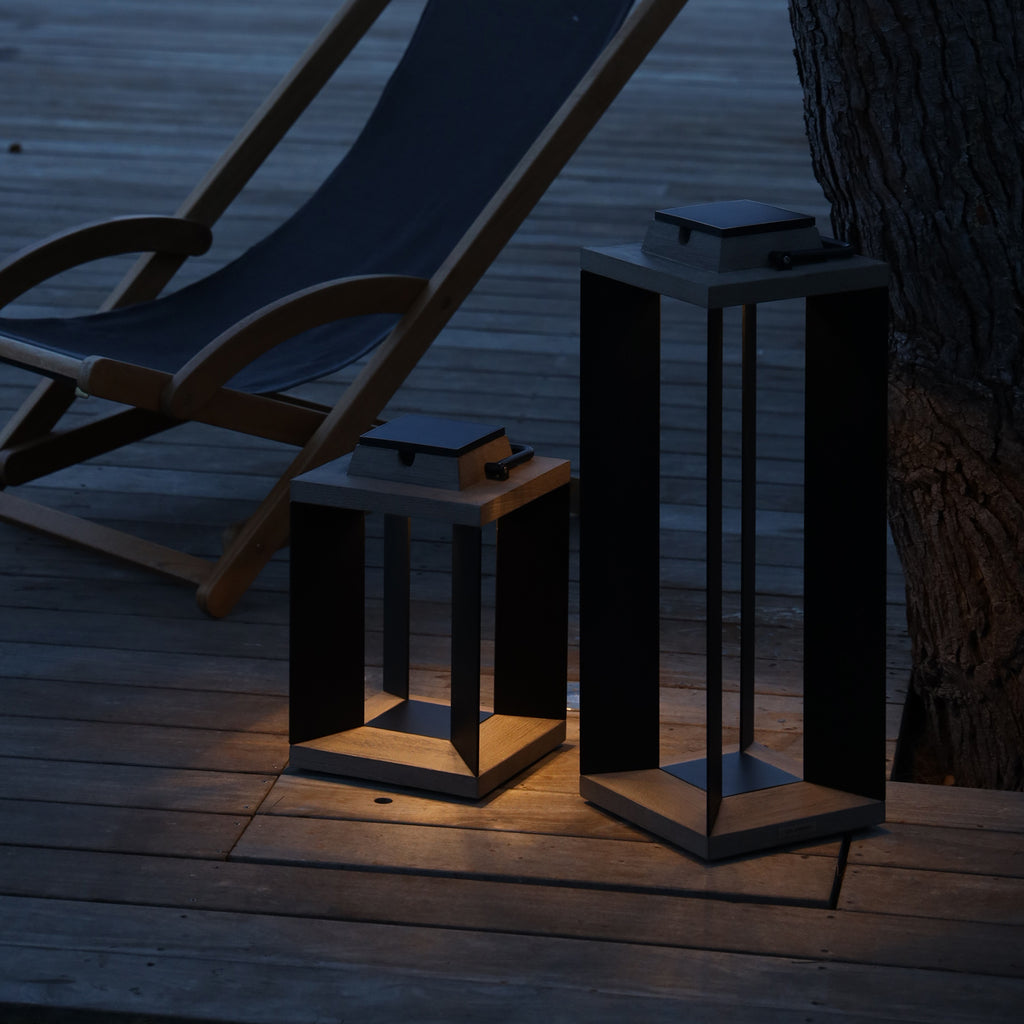 LED solcellelykt Teckalu aluminium svart 36,5 cm bakside