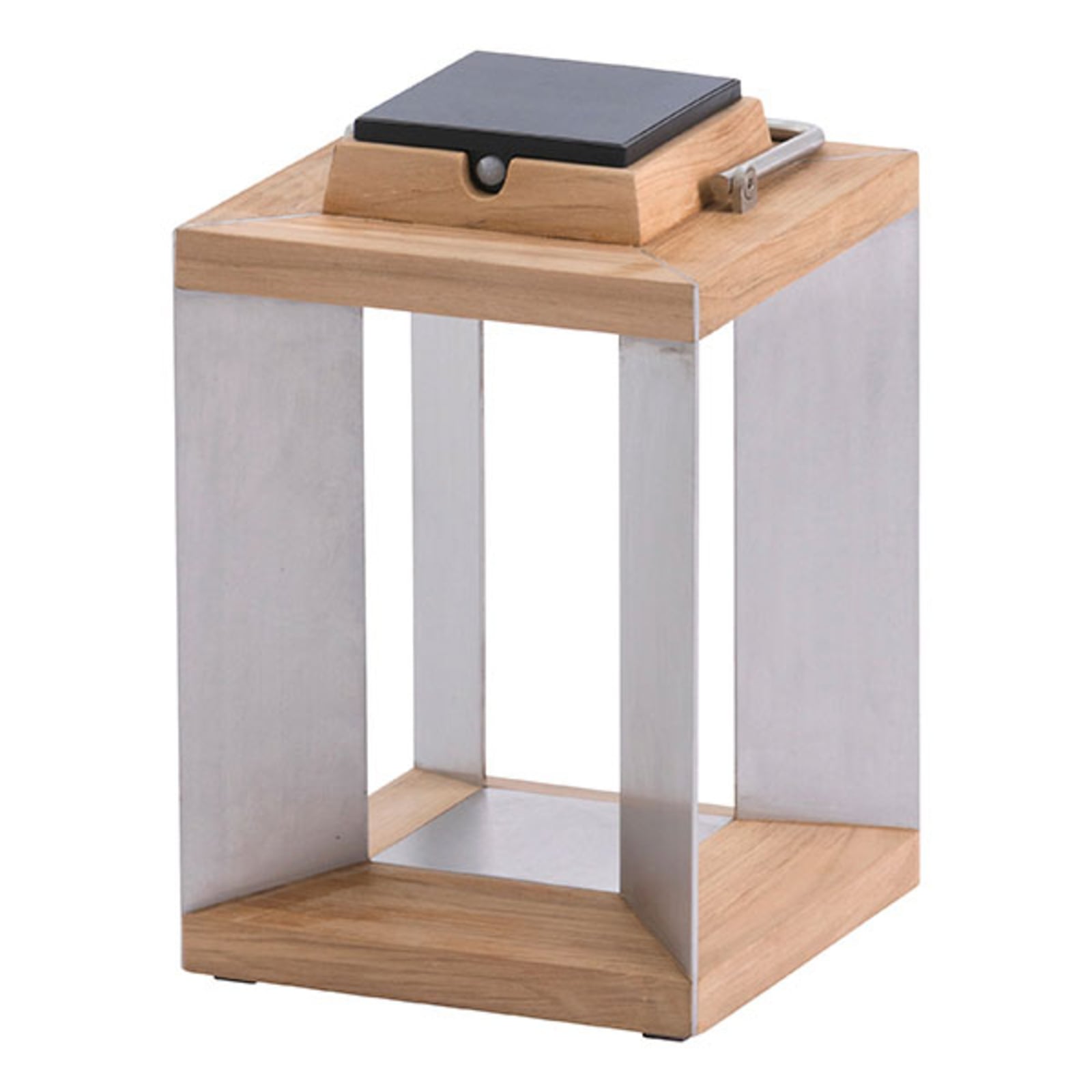 LED solcellelykt Teckinox teak og rustfritt stål bakside