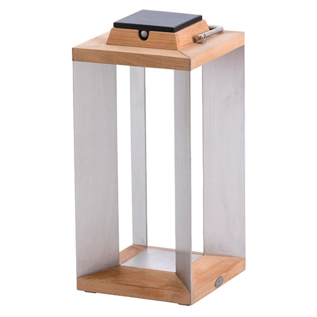 LED solcellelykt Teckinox teak/stål montert utendørs