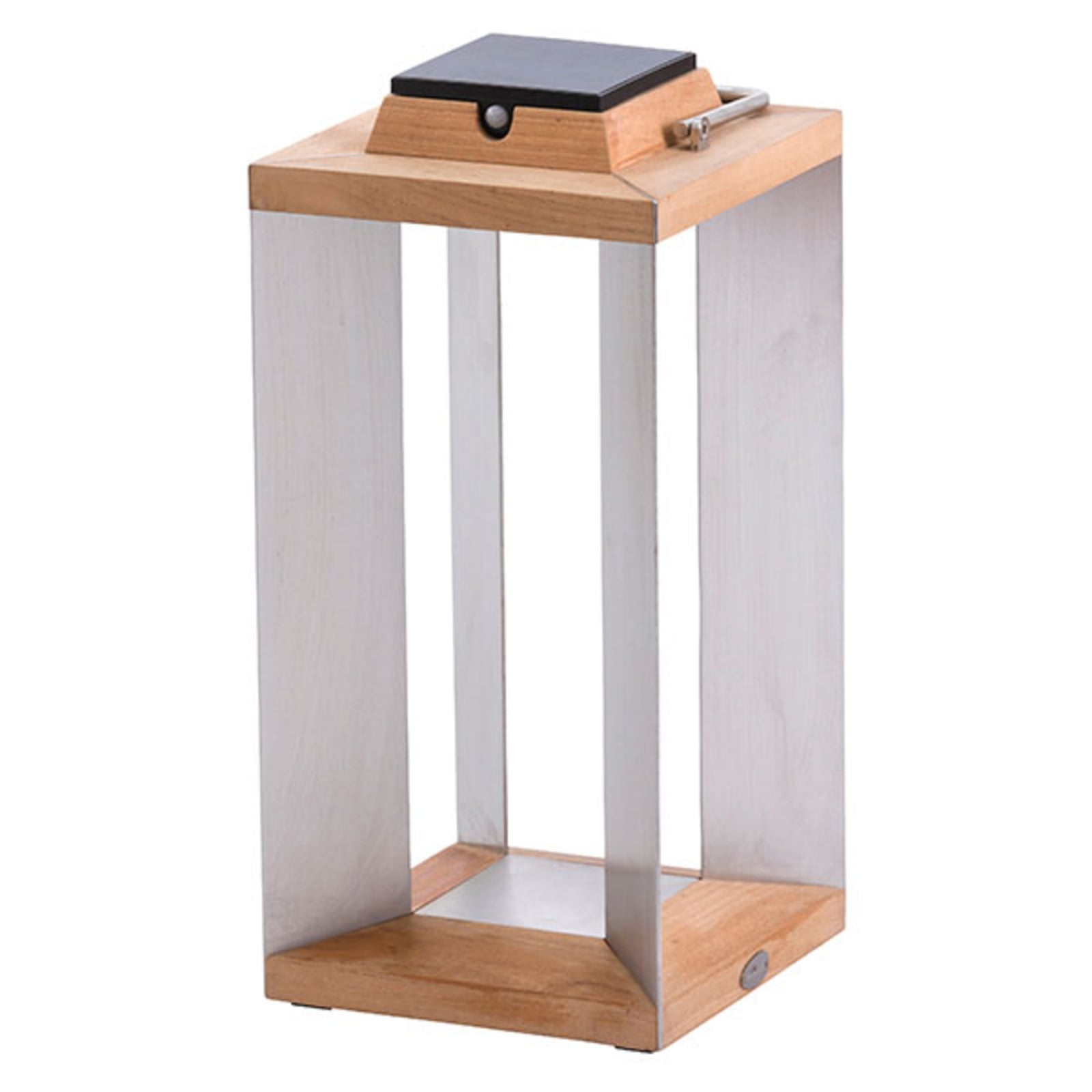 LED solcellelykt Teckinox teak/stål montert utendørs