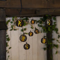 LED solcellelyslenke Flame med flammeeffekt IP44 fra STAR TRADING forfra