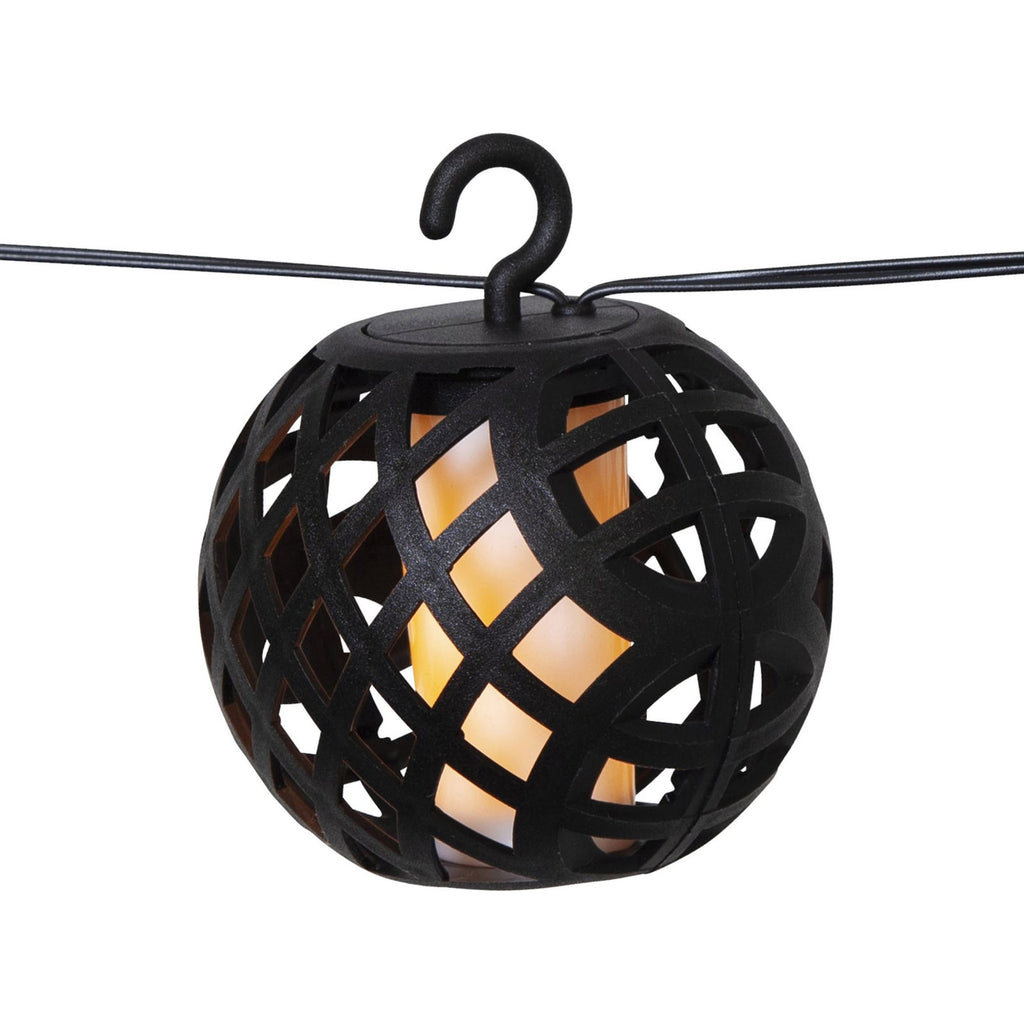 LED solcellelyslenke Flame med flammeeffekt IP44 montert ute