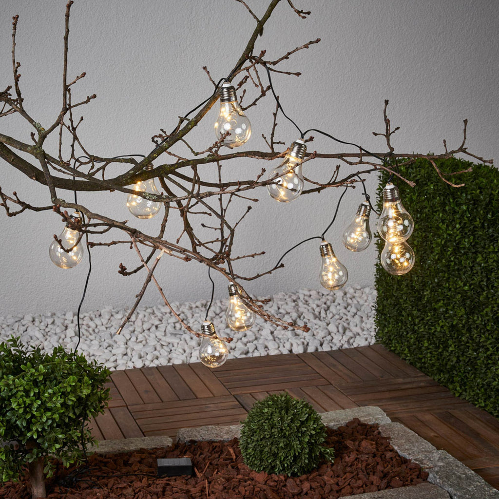 Detalj av LED solcellelyslenke Glow klar varmhvit 190 cm IP44 lamper