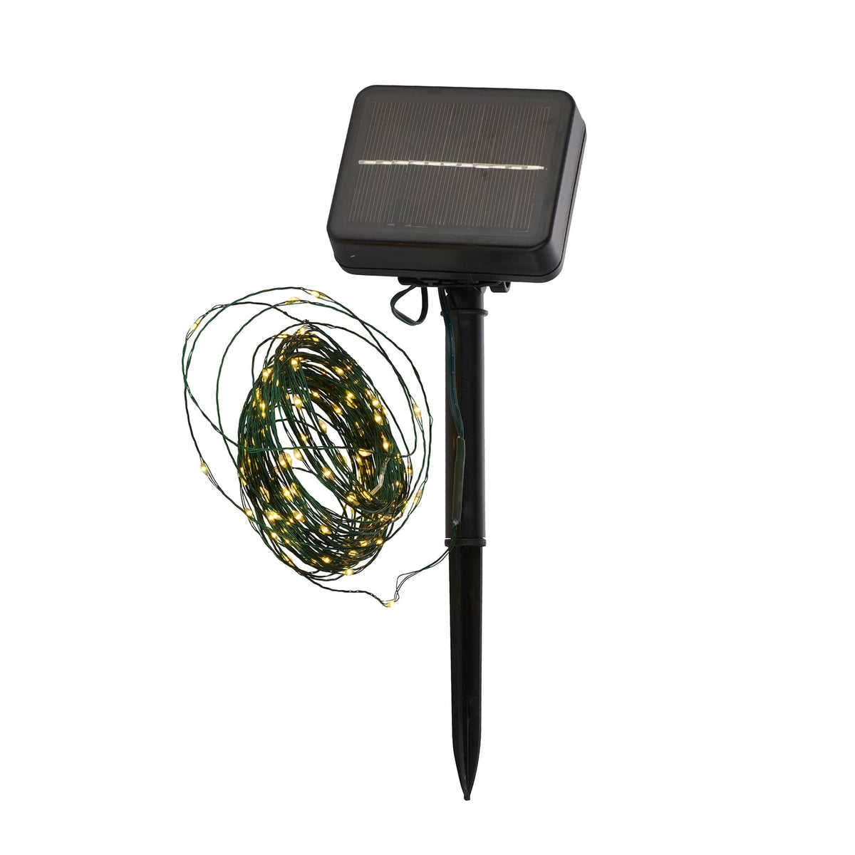 LED solcellelyslenke Knirke Solar 11,9 m 120 LED varmhvit forfra