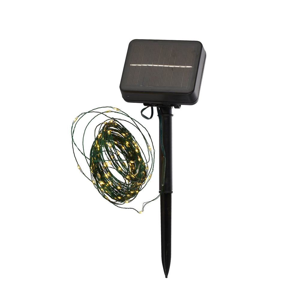 LED solcellelyslenke Knirke Solar 15,9 m 160 LED varmhvit forfra