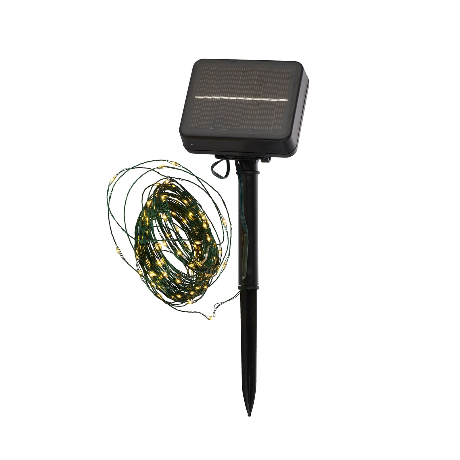 LED solcellelyslenke Knirke Solar 15,9 m 160 LED varmhvit forfra