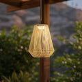 LED solcellependellampe Austas beige dimbar forfra