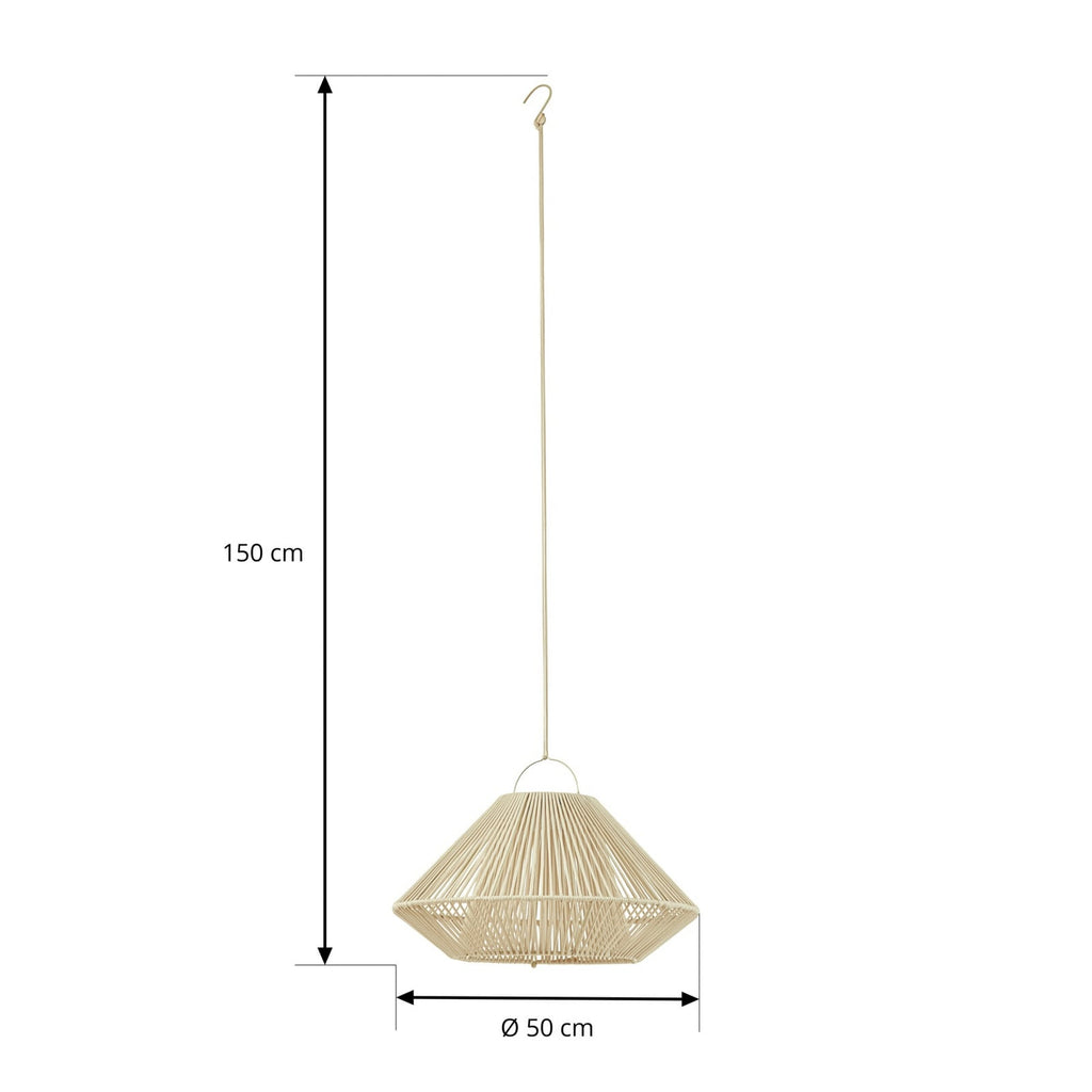 Detalj av LED solcellependellampe Austas beige dimbar