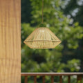 LED solcellependellampe Austas beige dimbar foran