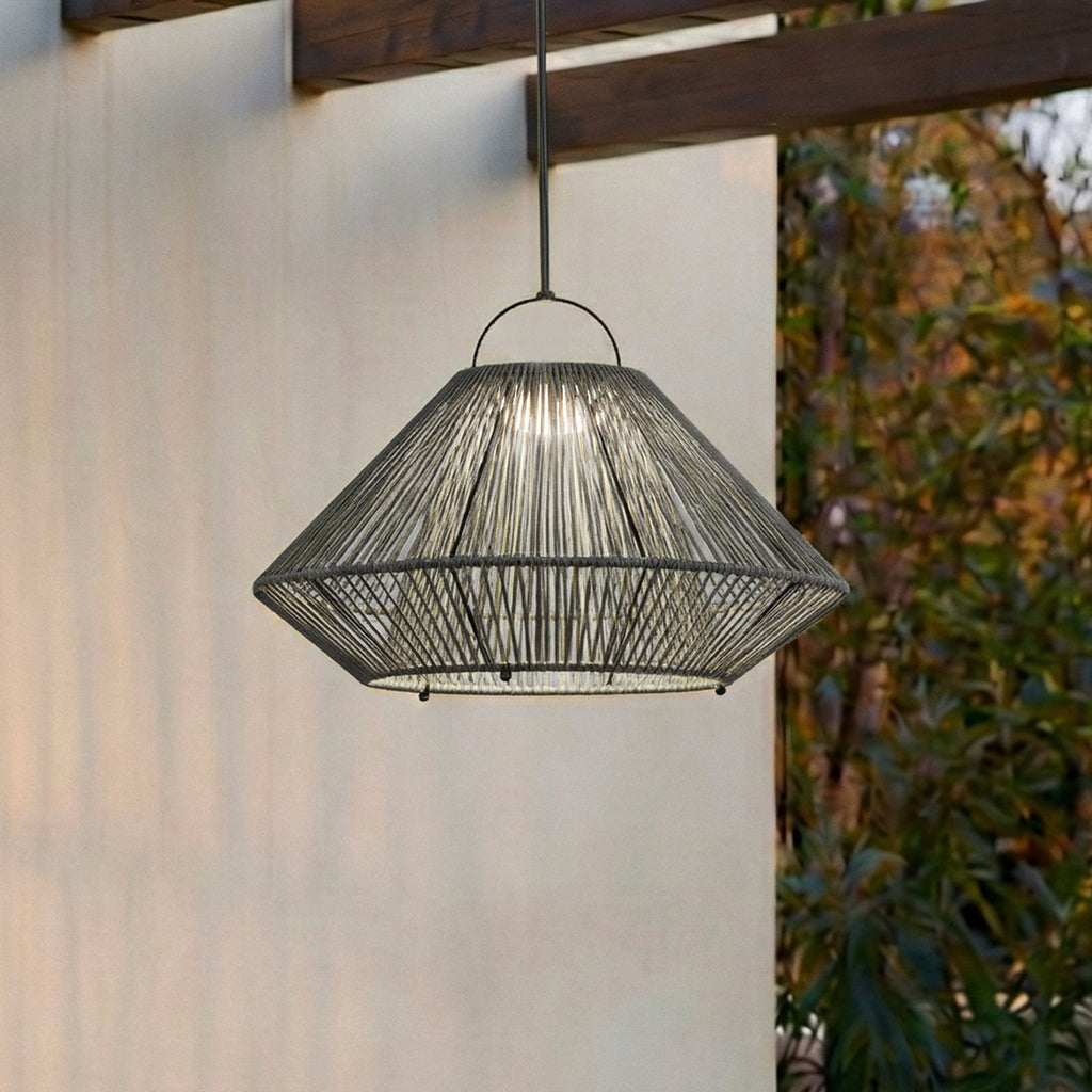 LED solcellependellampe Austas grå dimbar Ø50 cm IP54 forfra