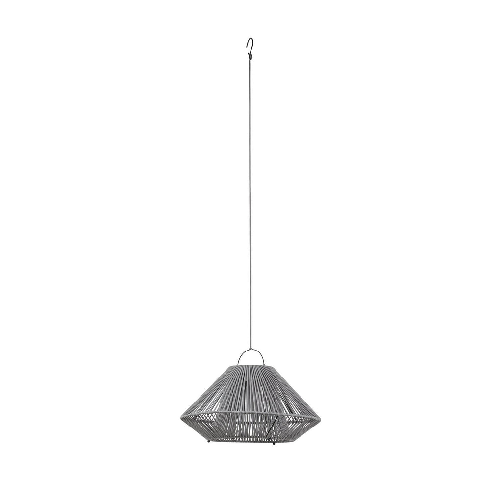 Nærbilde av LED solcellependellampe Austas grå dimbar Ø50 cm IP54