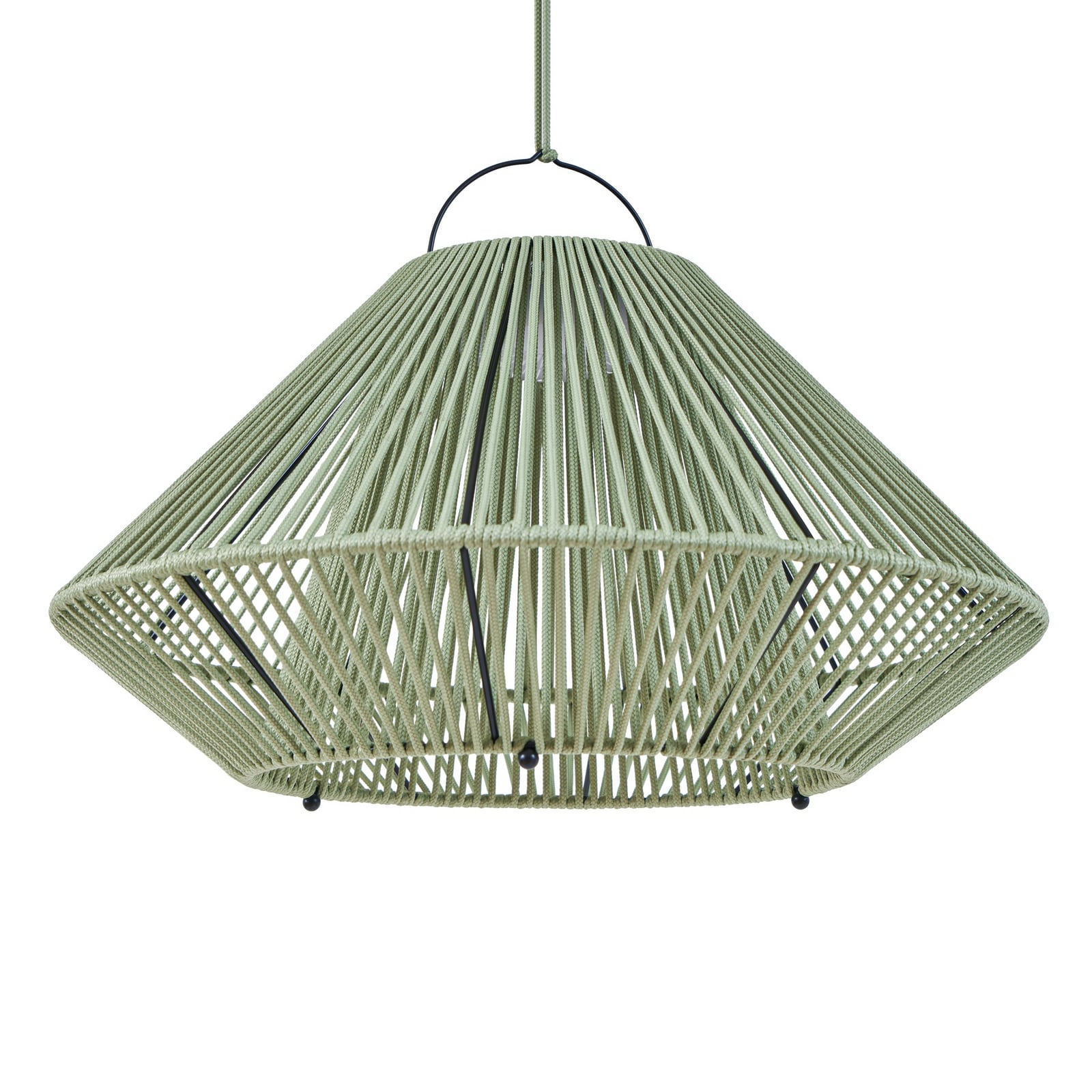 LED solcellependellampe Austas grønn dimbar Ø50 cm IP54 med USB-ladekabel