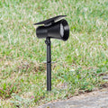 LED solcellespot Birko med jordspyd svart 56 cm forfra
